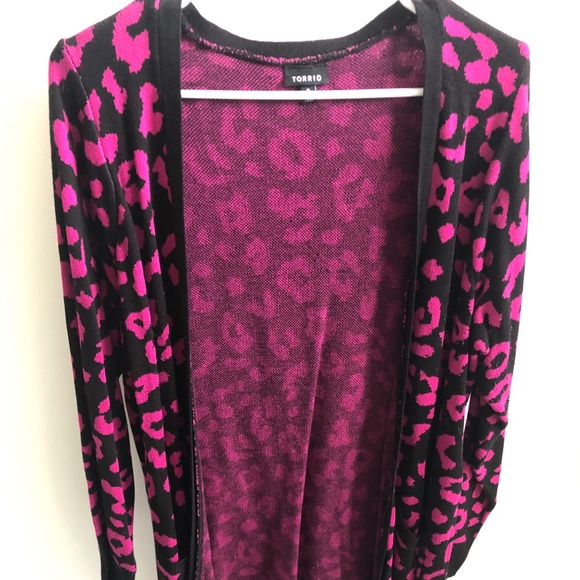 torrid Sweaters - Torrid 2 leopard sweater hot pink and black